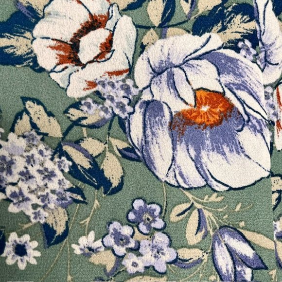 Francesca's Blue Rain Opaline Floral Dress - Blue/Red/White on Green - M - Picture 7 of 10